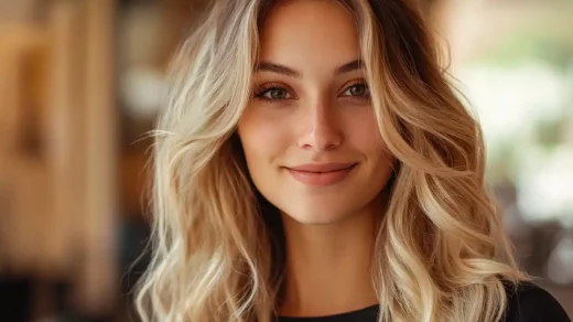 Jeune femme avec un ombré hair blond